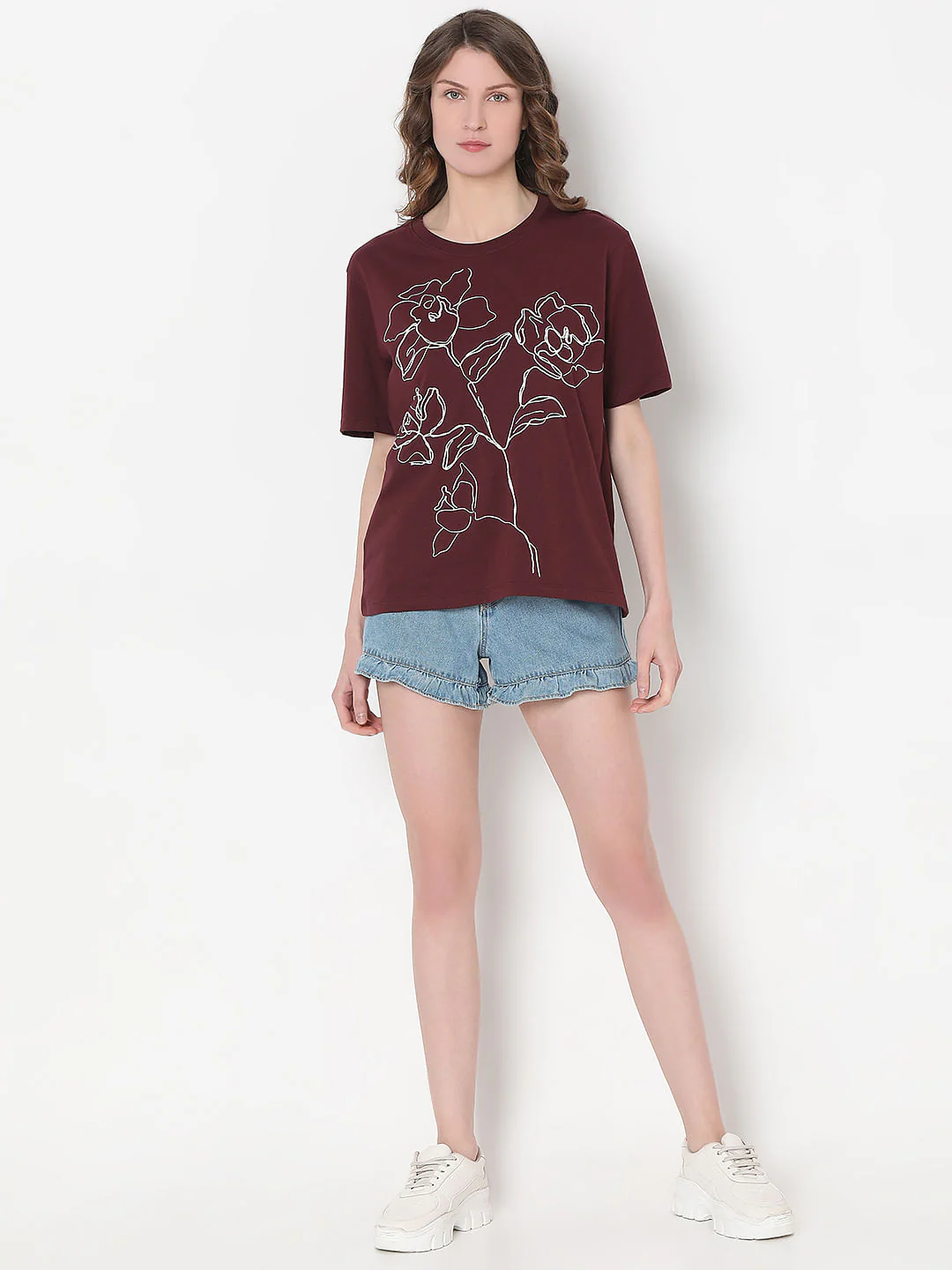 Maroon Graphic Print T-Shirt - Image 5