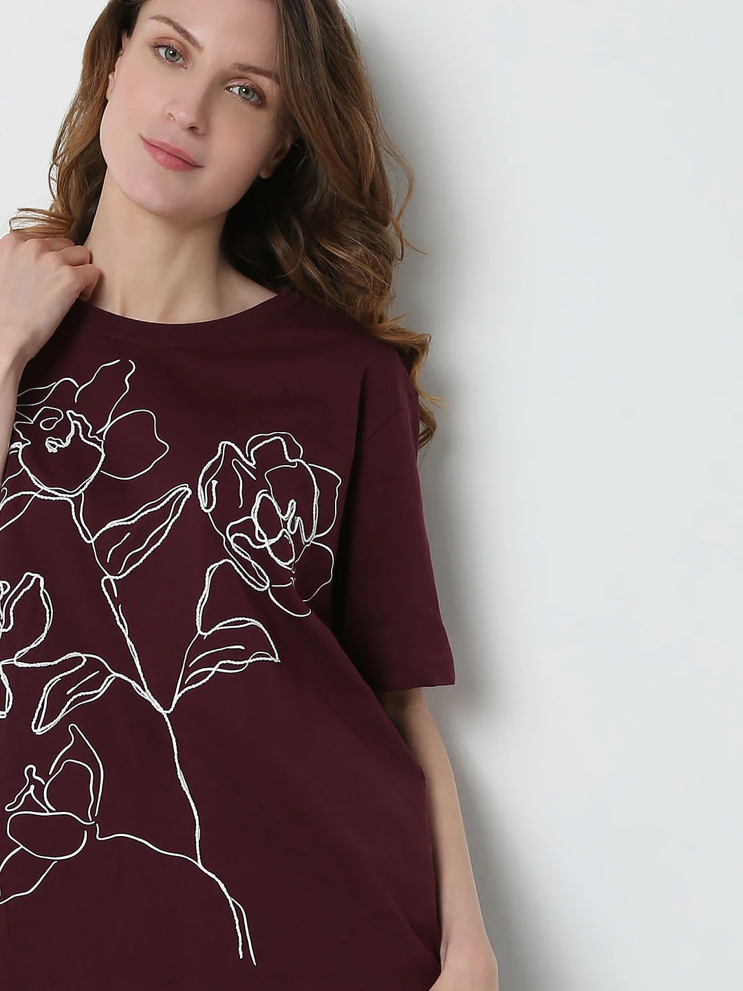 Maroon Graphic Print T-Shirt - Image 6