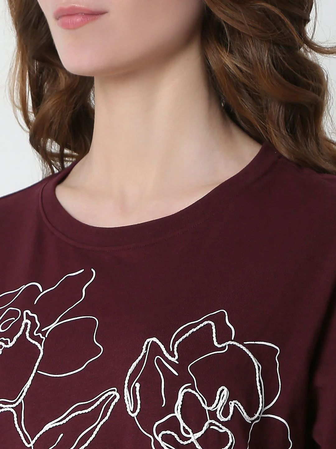Maroon Graphic Print T-Shirt - Image 8
