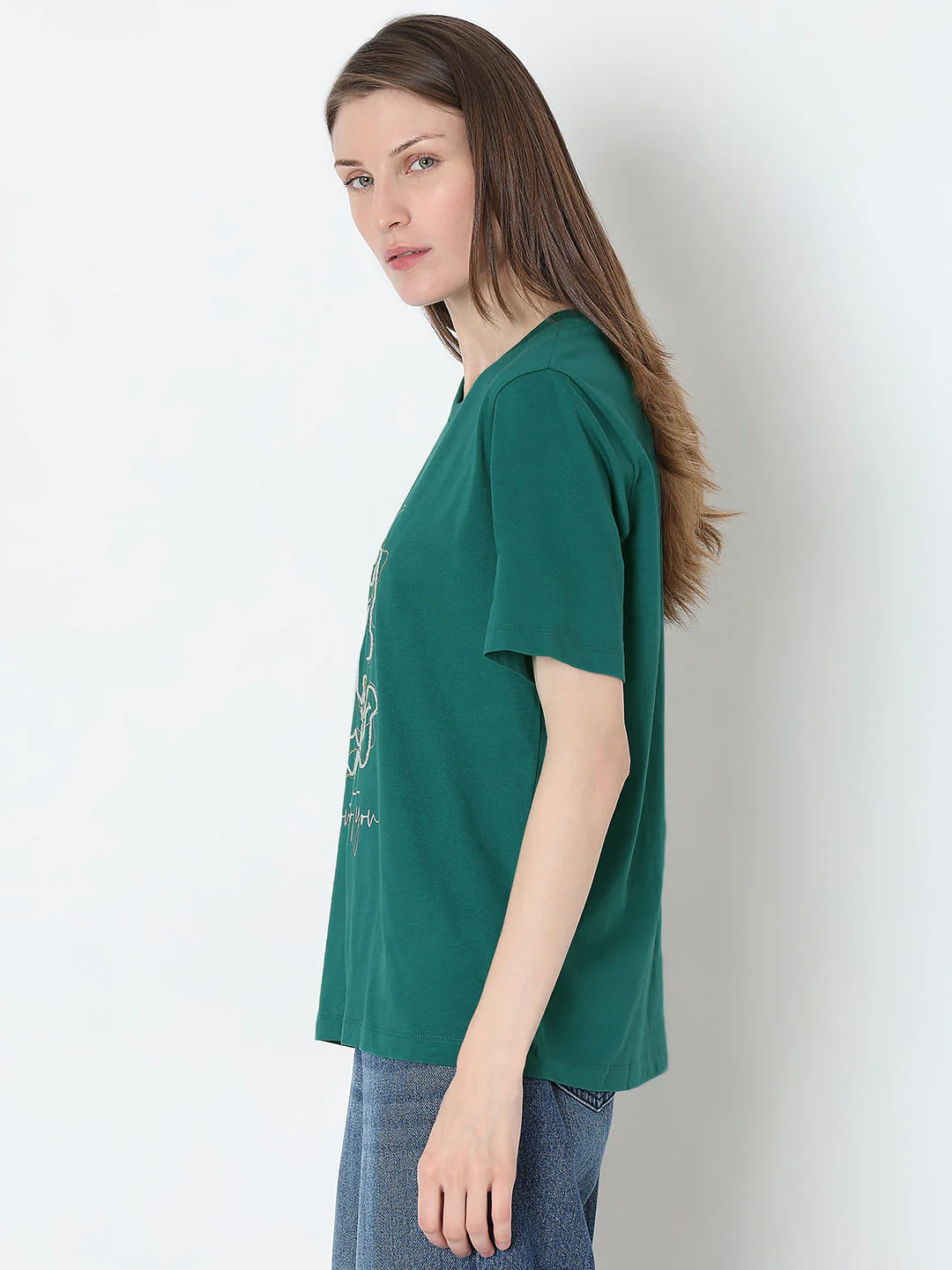 Green Floral Print T-Shirt - Image 3