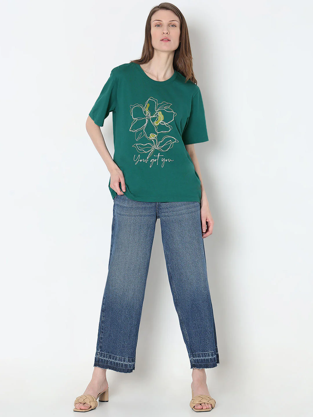 Green Floral Print T-Shirt - Image 5