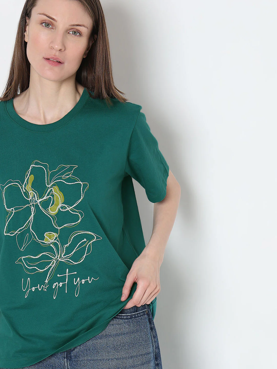 Green Floral Print T-Shirt - Image 6