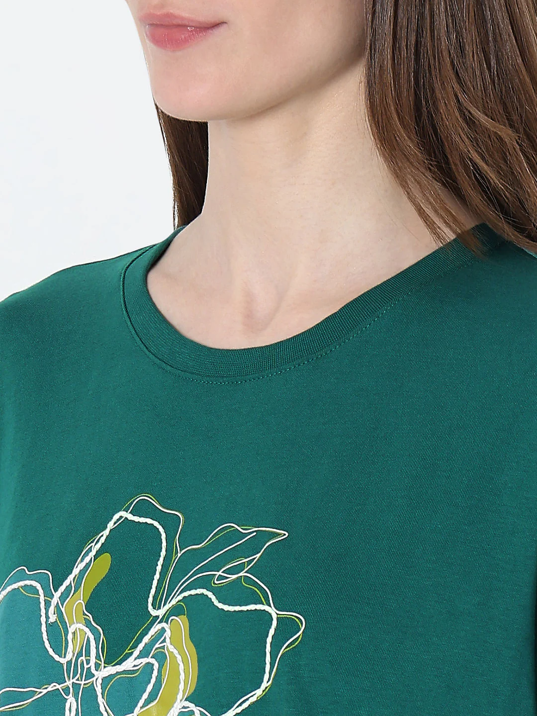 Green Floral Print T-Shirt - Image 8