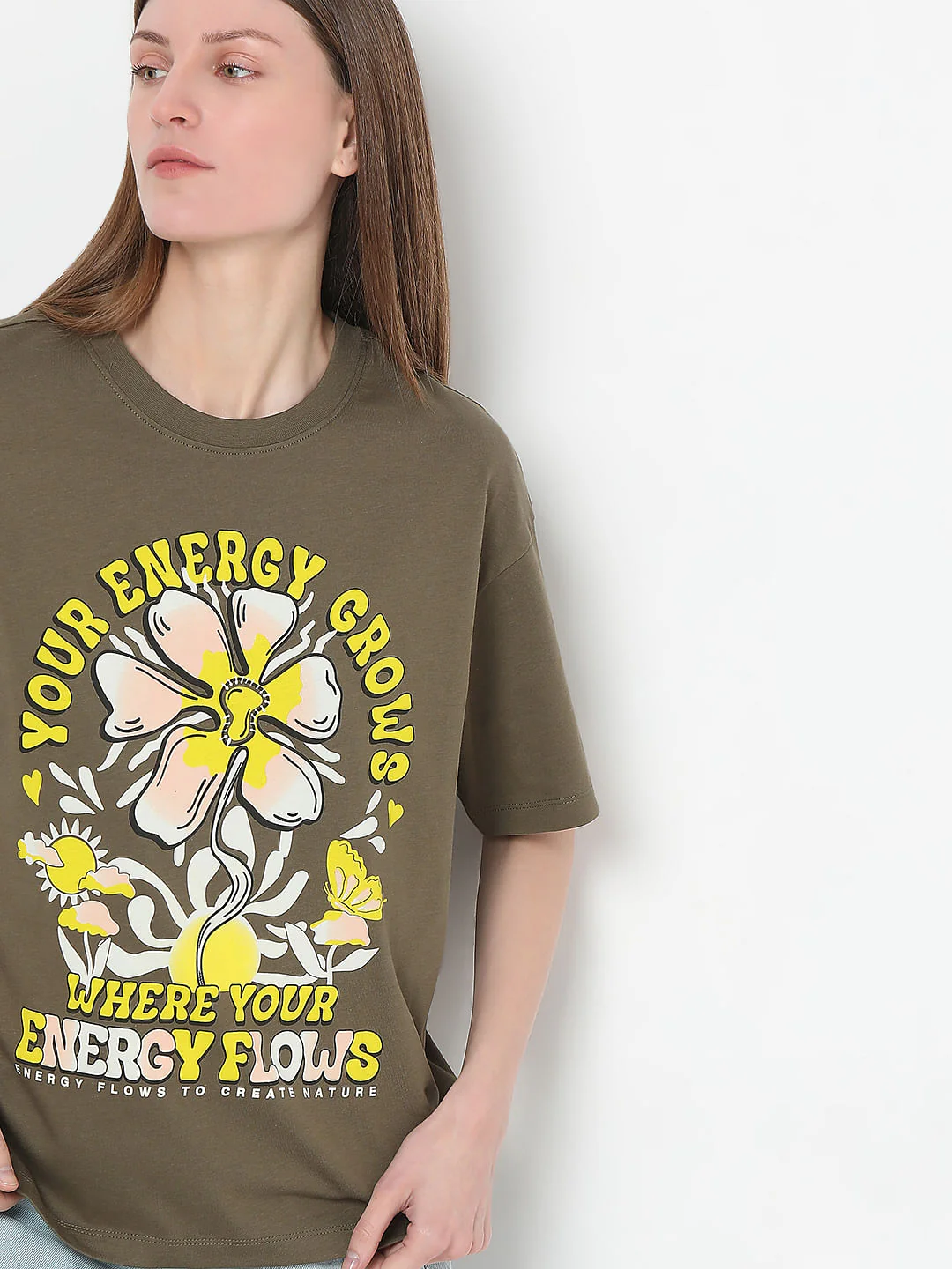 Olive Graphic Print T-Shirt - Image 6
