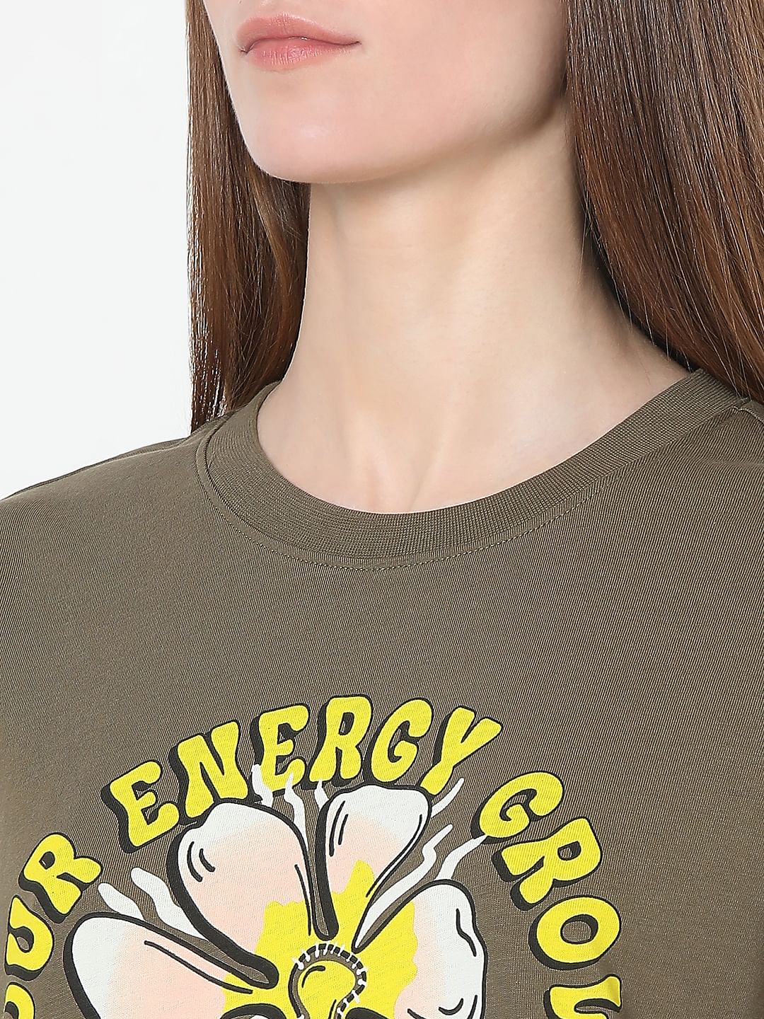 Olive Graphic Print T-Shirt - Image 8