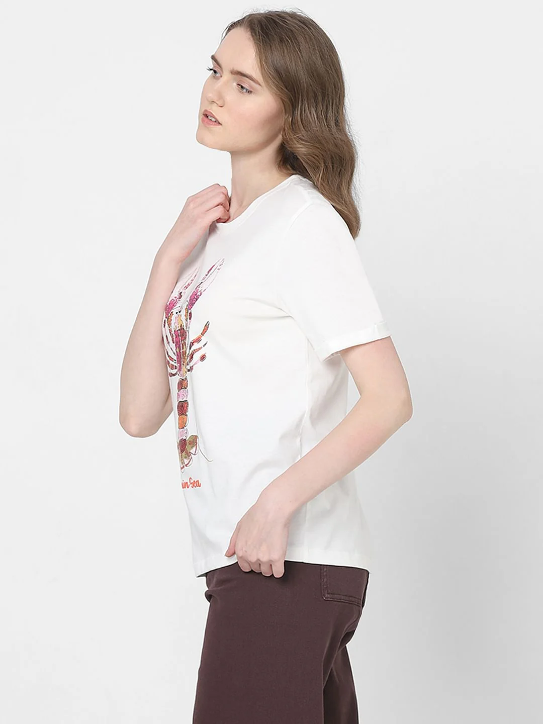 White Lobster Print T-Shirt - Image 3