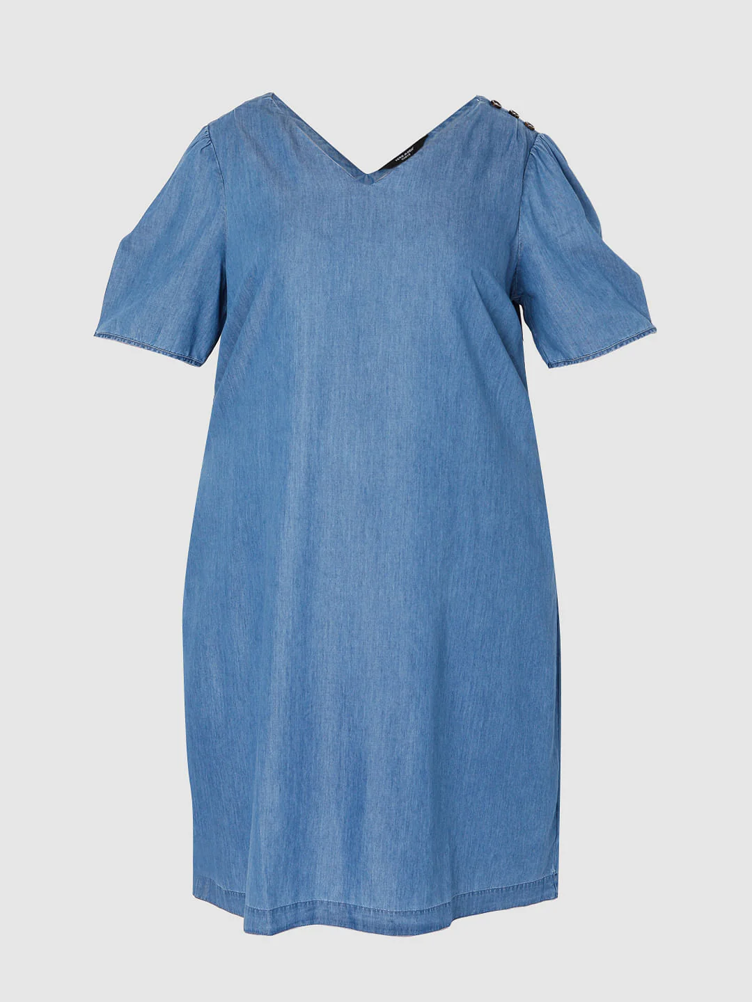 Curve Blue Denim Shift Dress - Image 6
