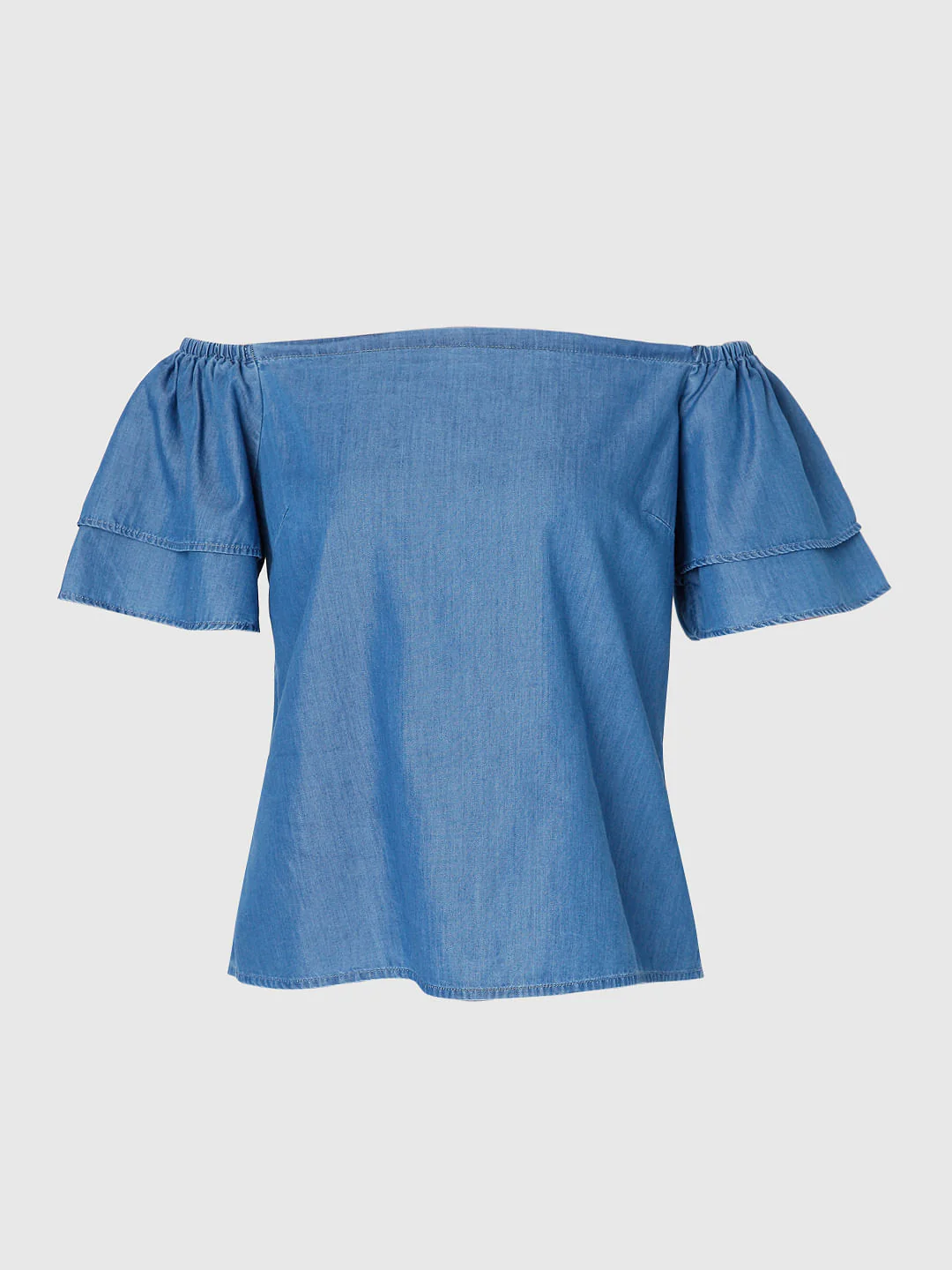 Blue Denim Off Shoulder Top - Image 7