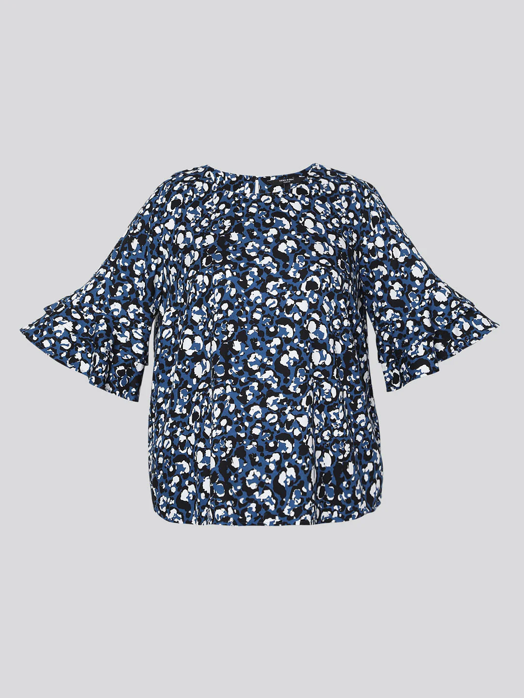 Curve Blue Abstract Print Top - Image 7