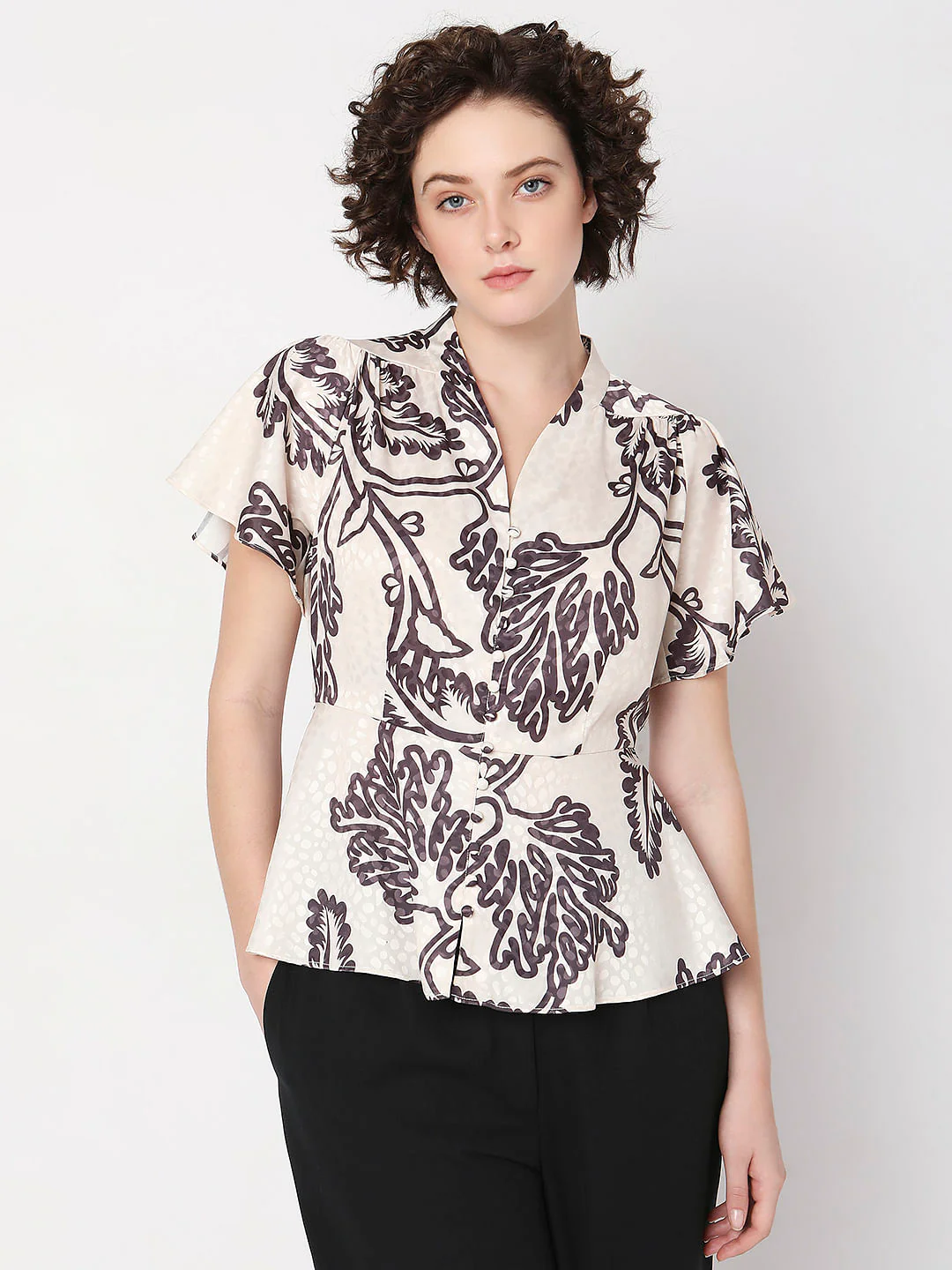 Off-White Abstract Print Co-Ord Set Top - Image 2