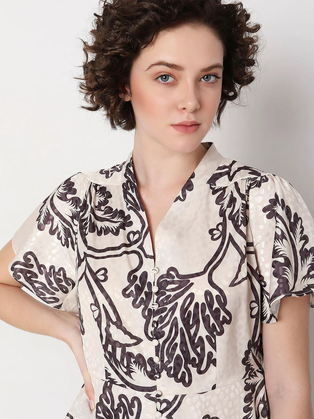 Off-White Abstract Print Co-Ord Set Top - Image 6