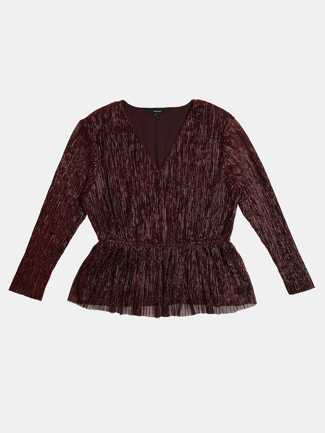 Red Textured Lurex Top - Image 7