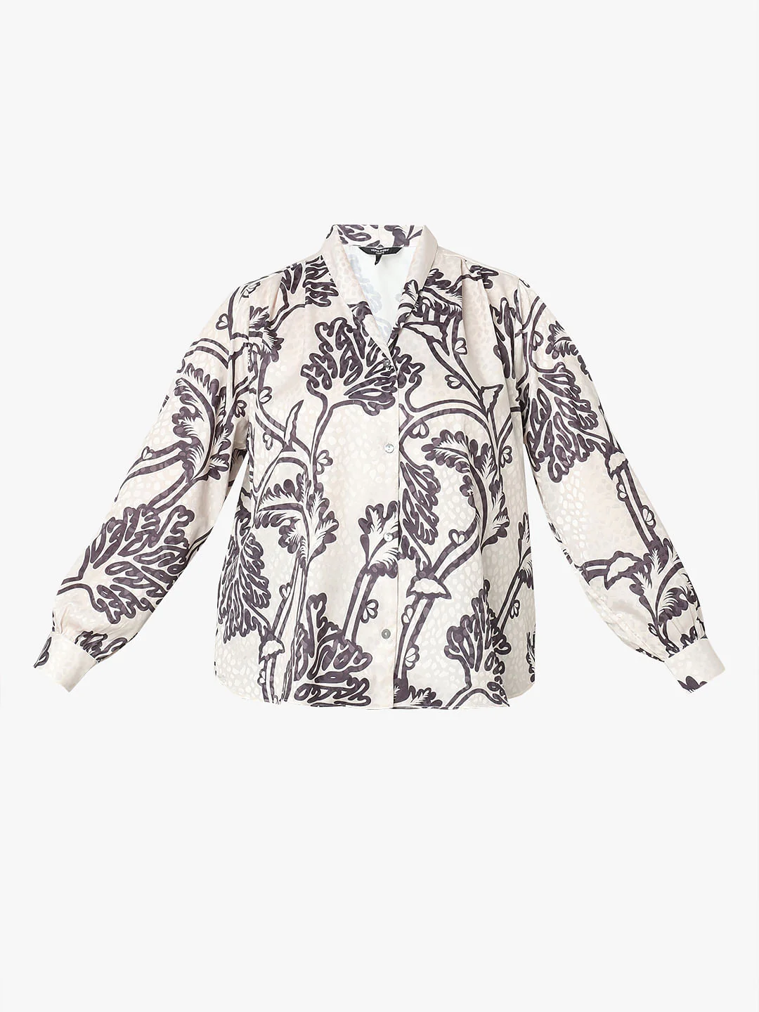 Curve Off-White Printed Satin Top - Image 7