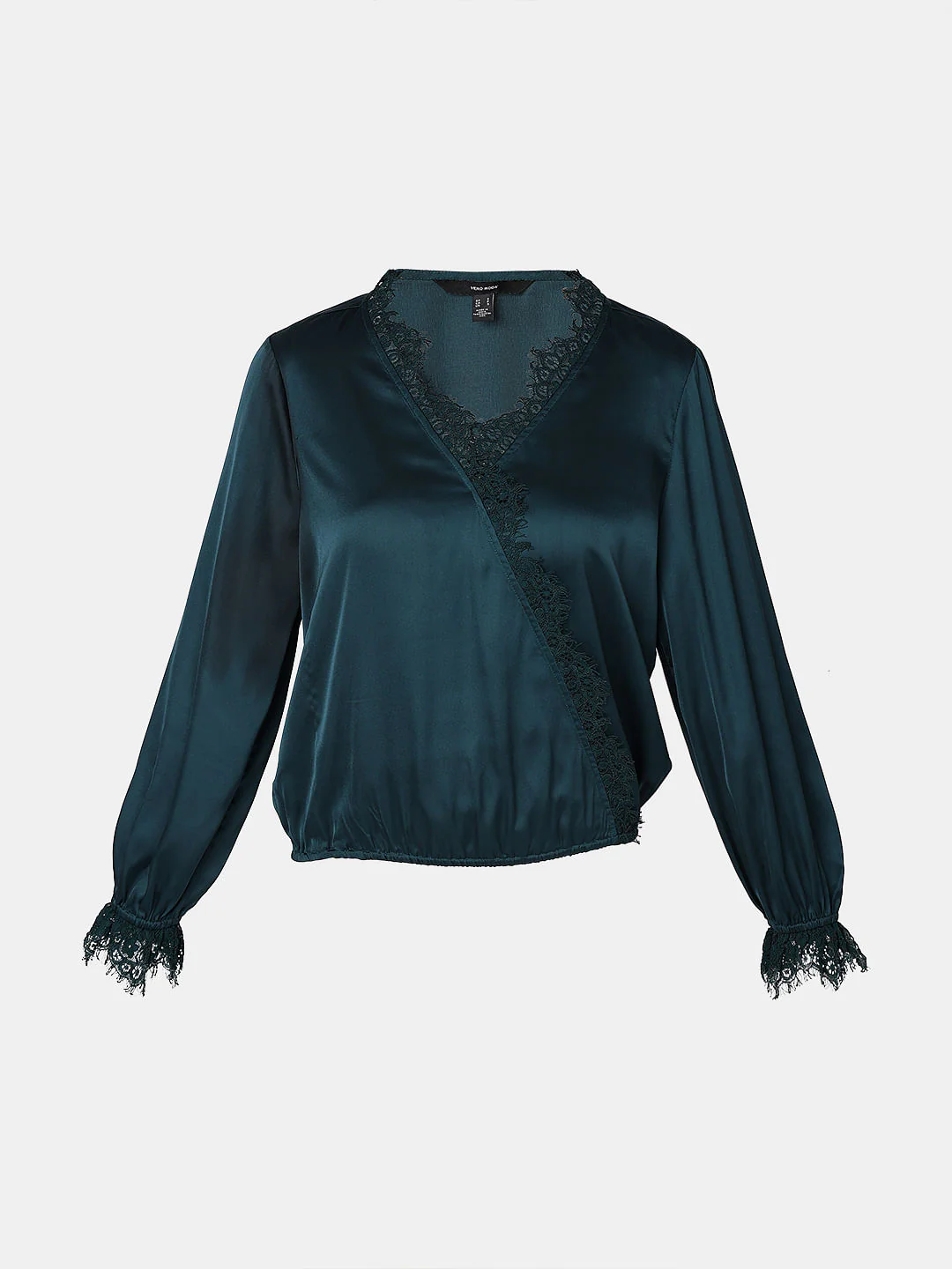 Dark Green Lace Trim Co-Ord Set Top - Image 7