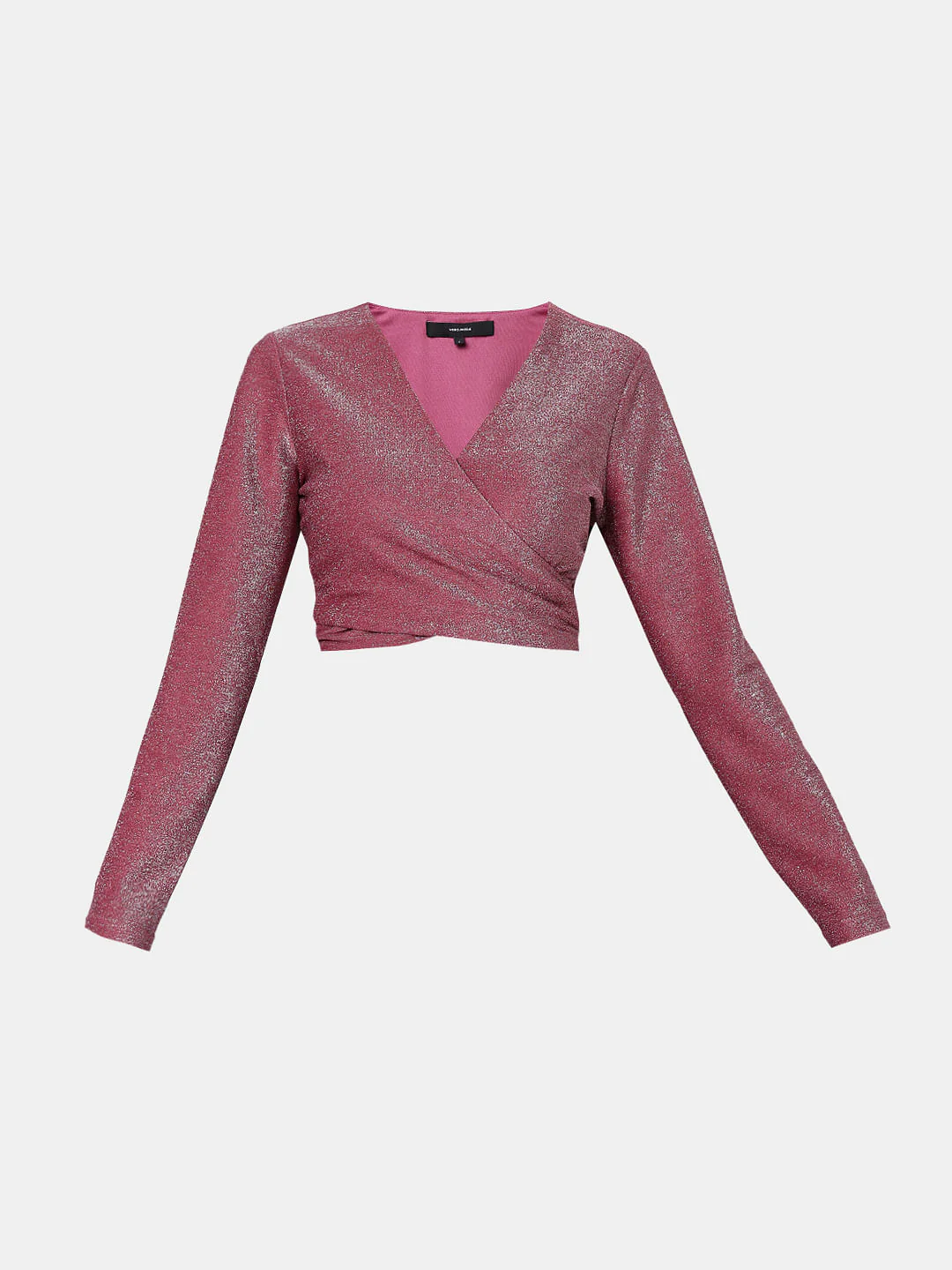 Pink Lurex Knit Wrap Top - Image 7