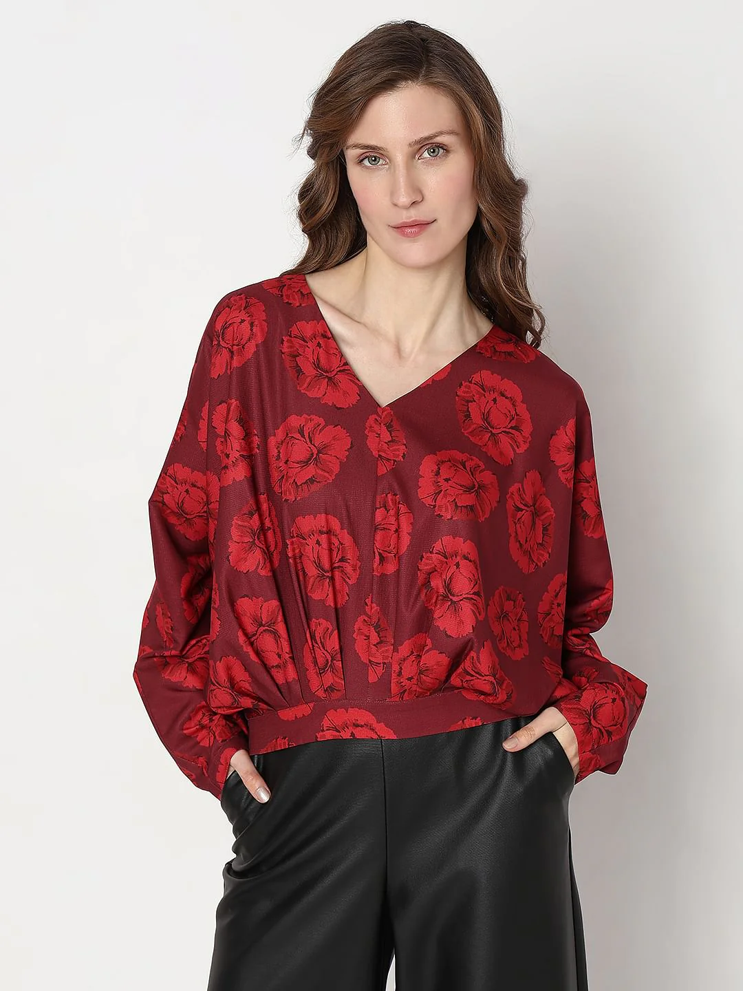 Red Floral Print Top - Image 2