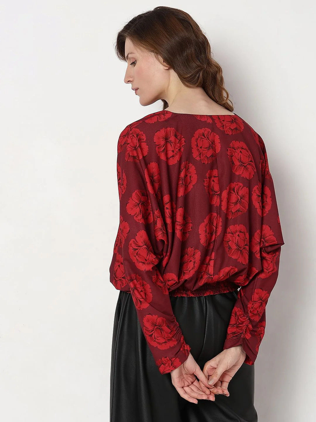 Red Floral Print Top - Image 4