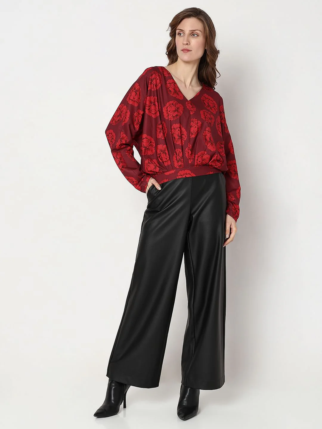 Red Floral Print Top - Image 5