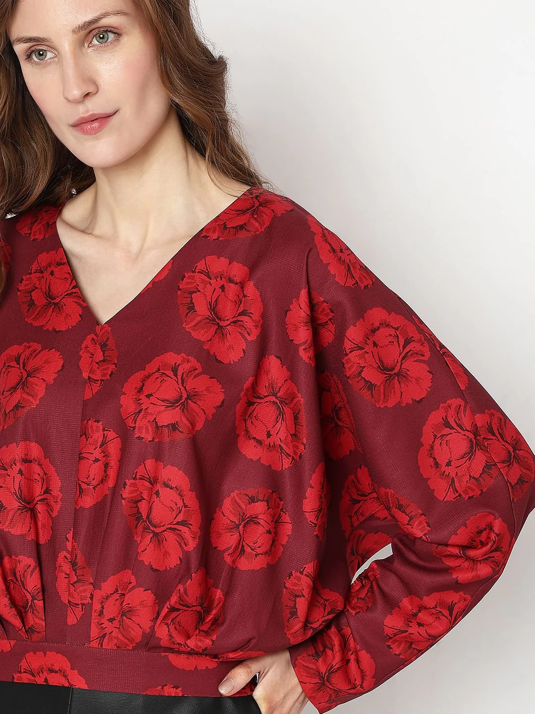 Red Floral Print Top - Image 6