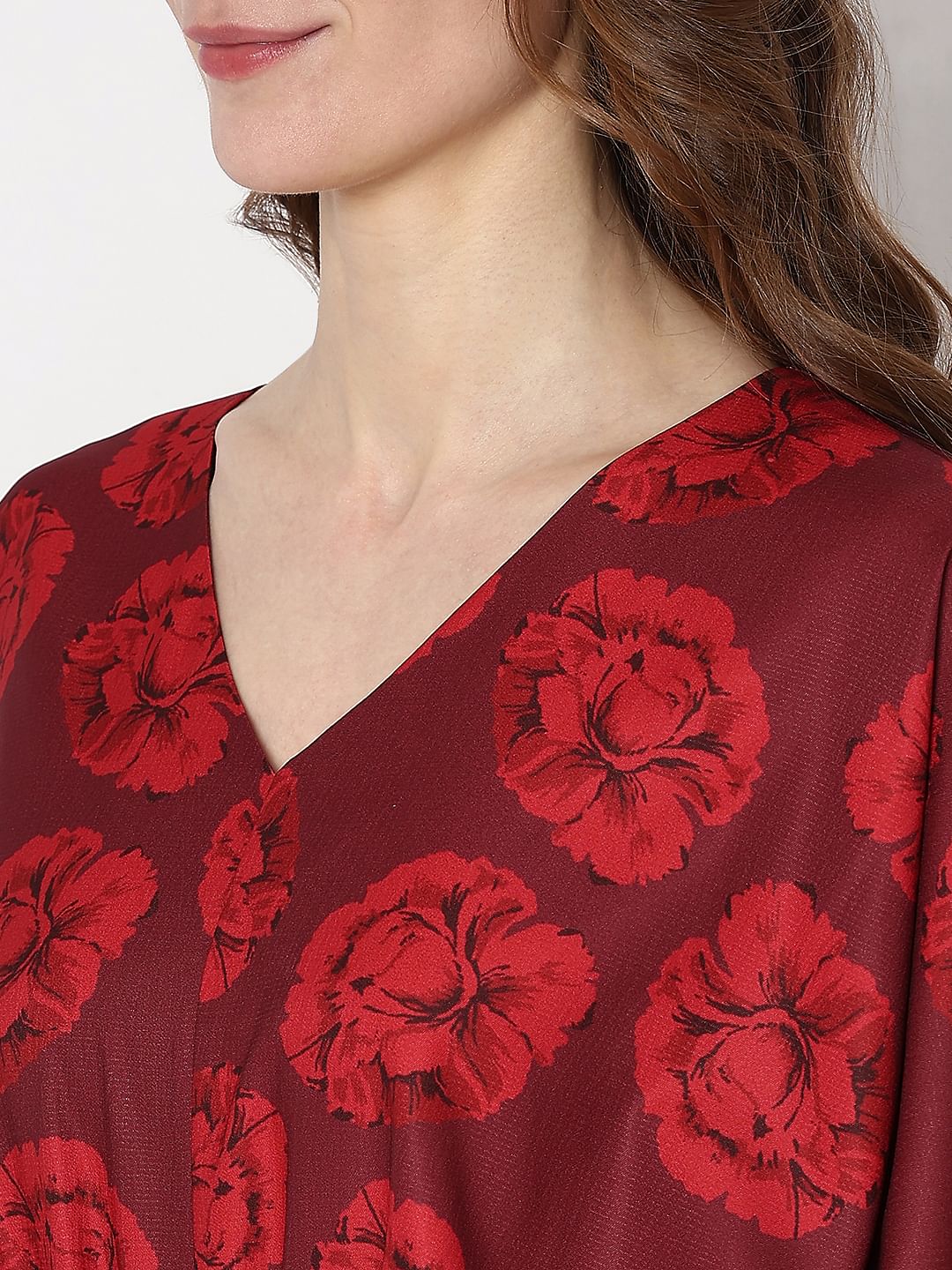 Red Floral Print Top - Image 8