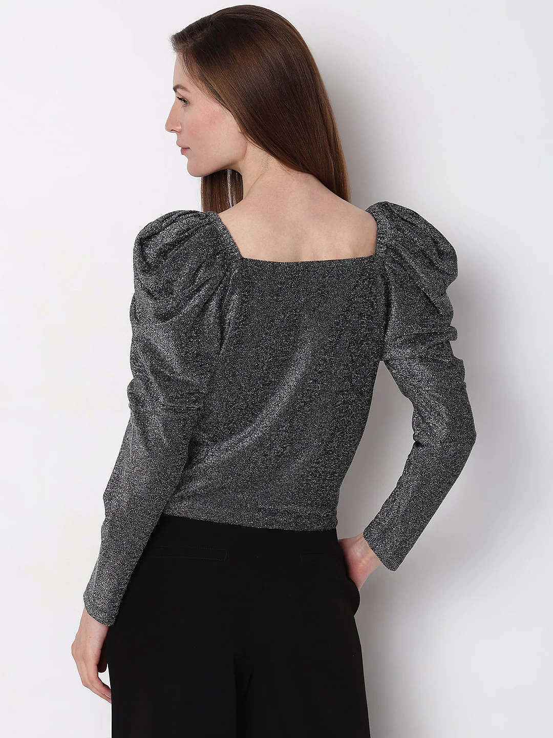 Black Metallic Shimmer Top - Image 4