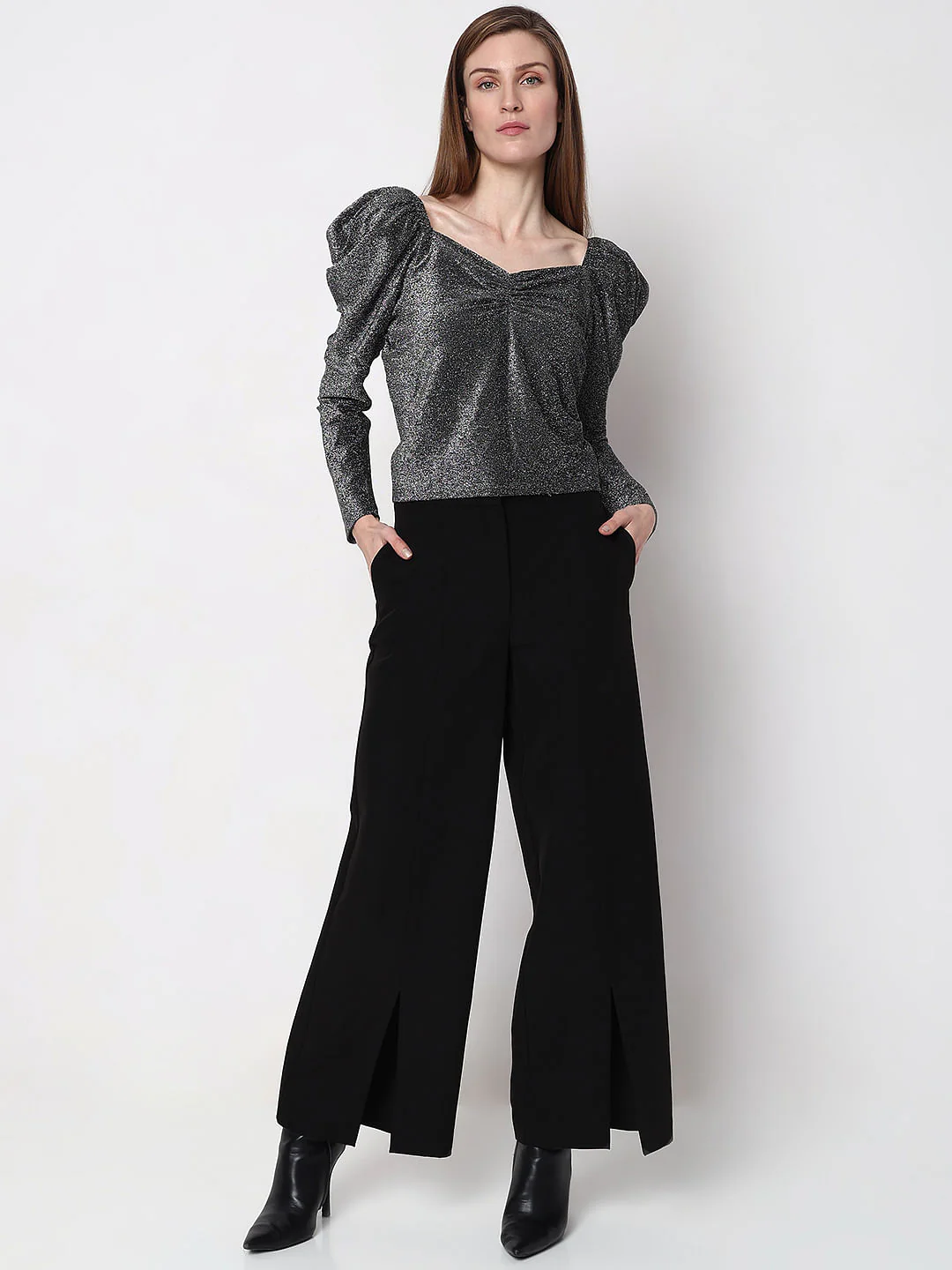 Black Metallic Shimmer Top - Image 5