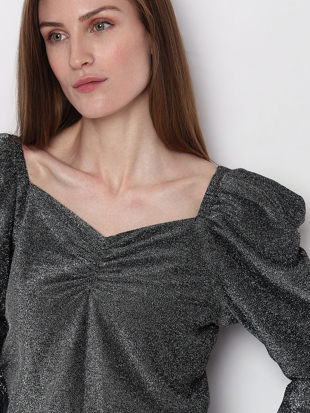 Black Metallic Shimmer Top - Image 6