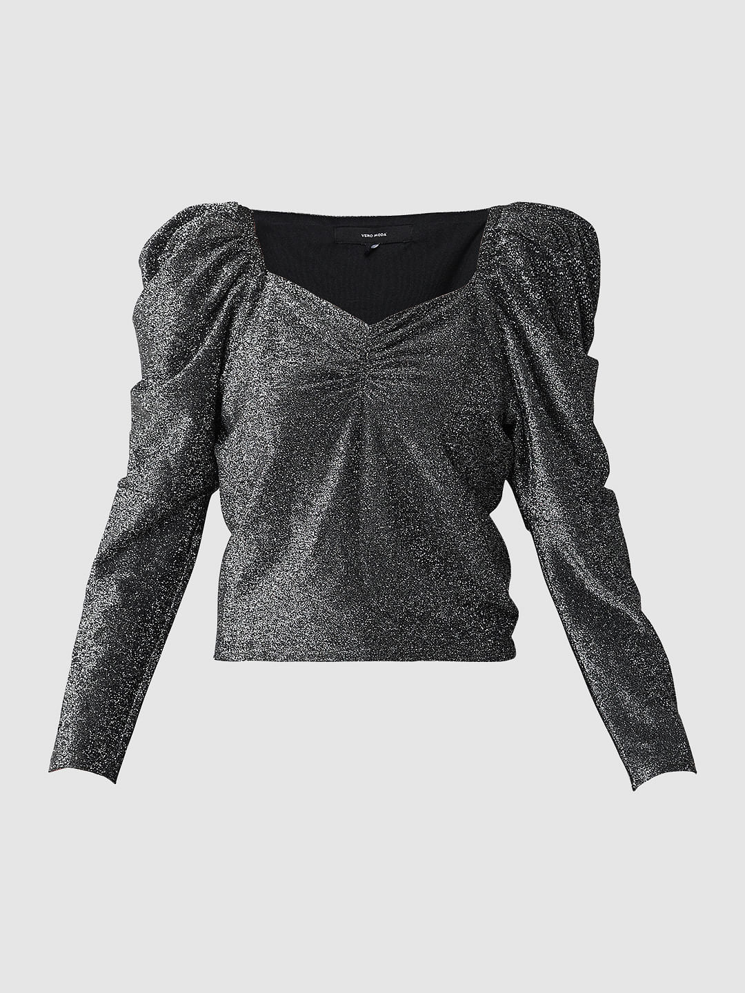 Black Metallic Shimmer Top - Image 7