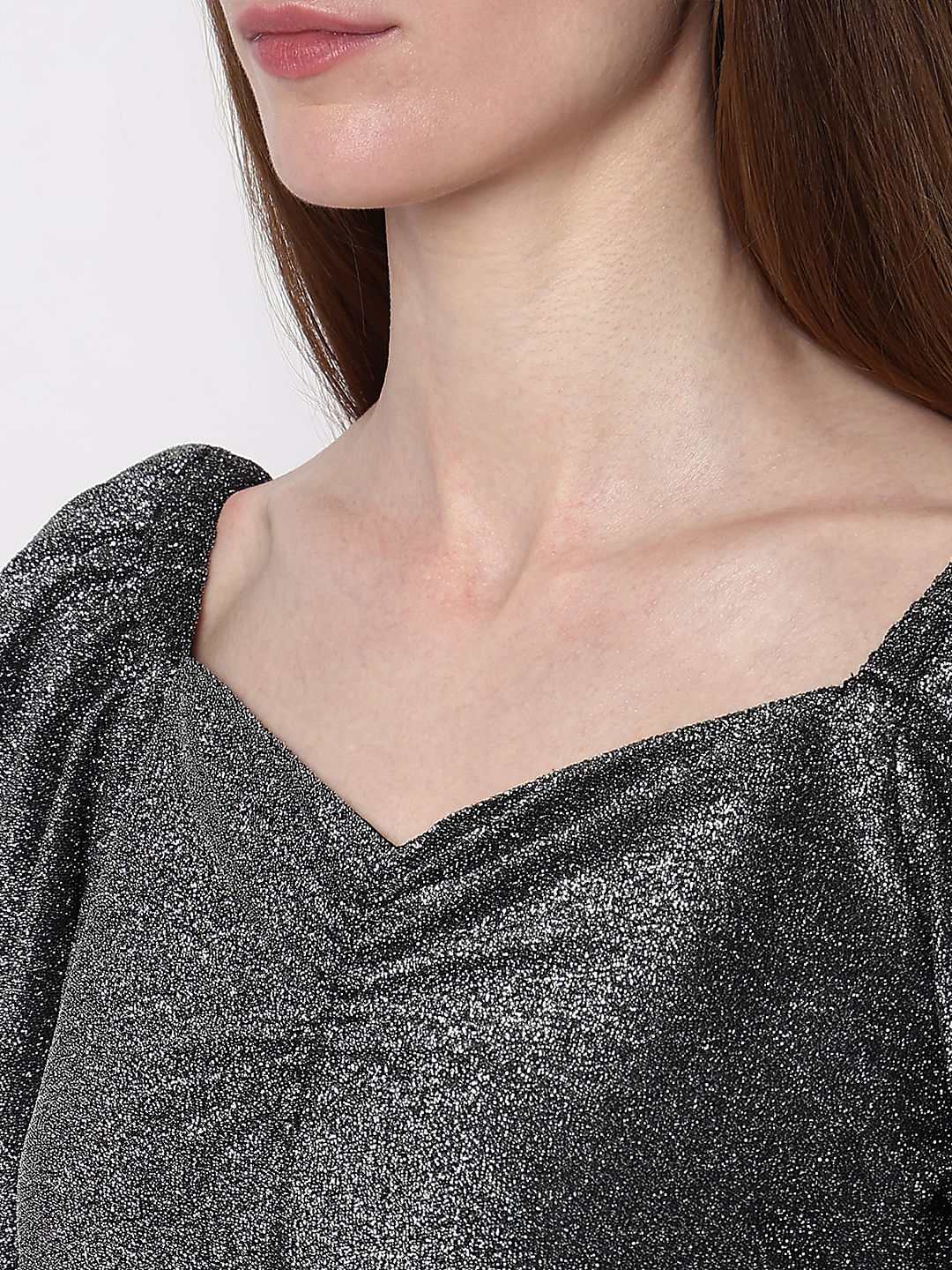 Black Metallic Shimmer Top - Image 8