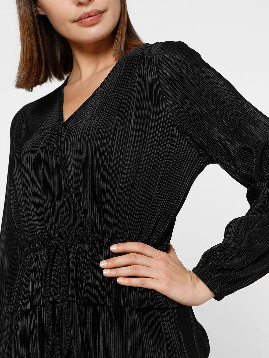 Black Front Wrap Co-Ord Set Top - Image 6