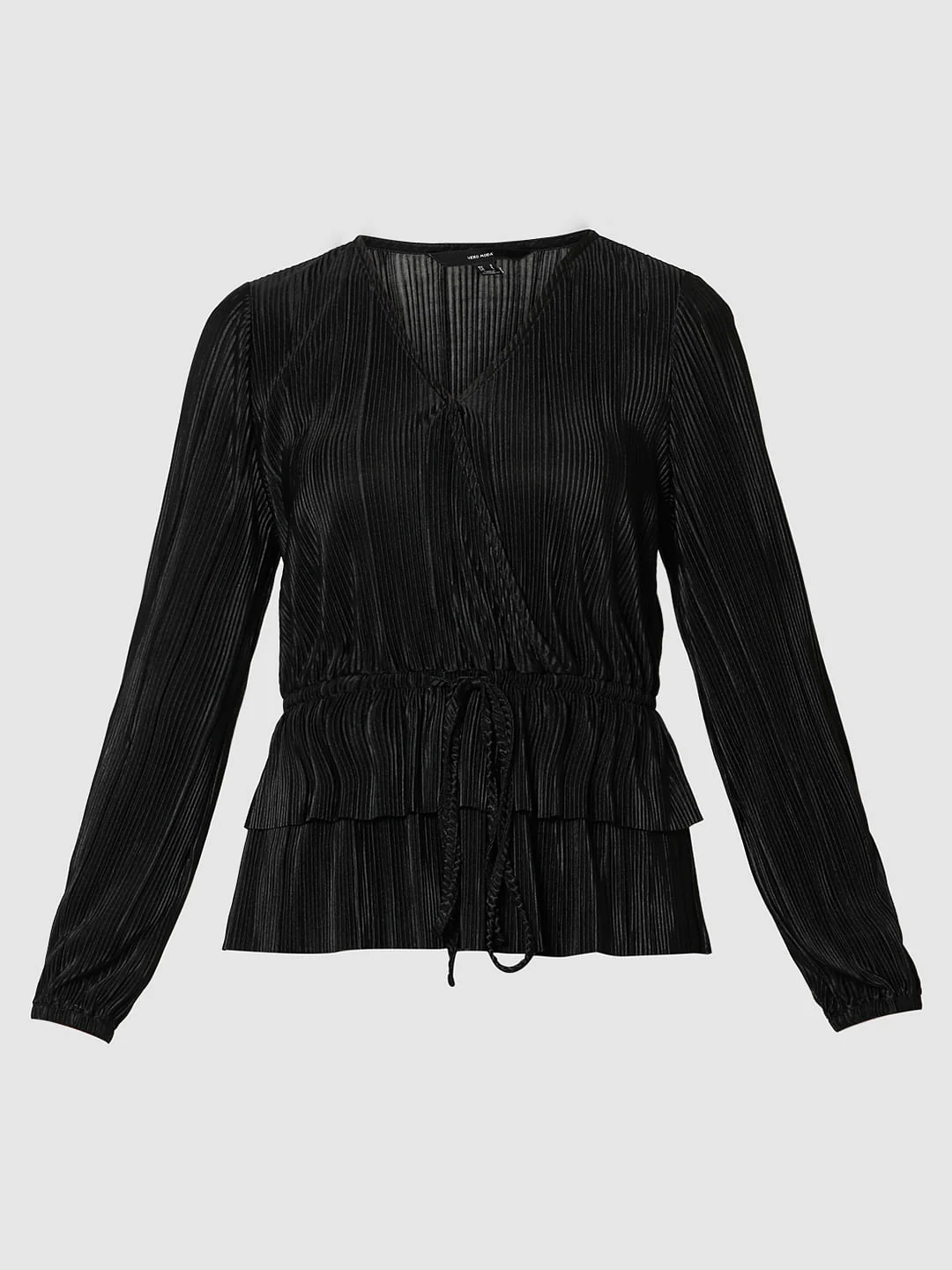 Black Front Wrap Co-Ord Set Top - Image 7