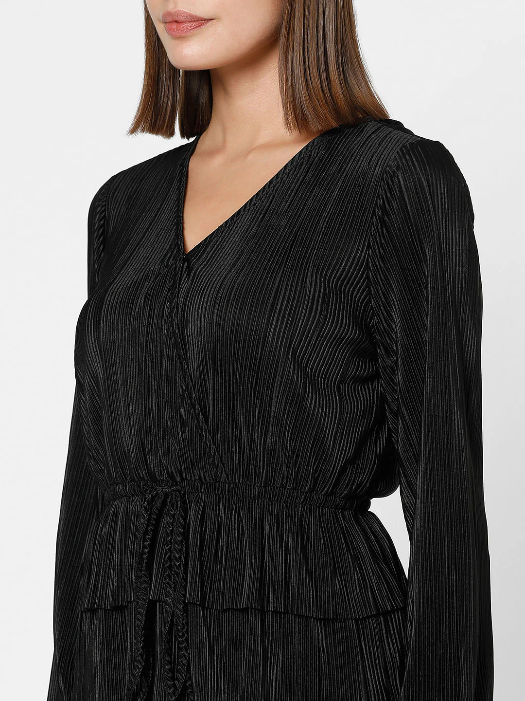 Black Front Wrap Co-Ord Set Top - Image 8