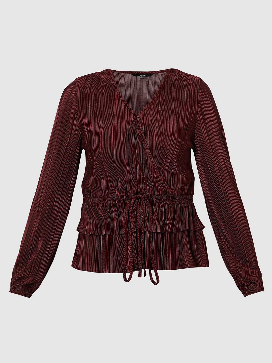Wine Red Front Wrap Co-Ord Set Top - Image 7