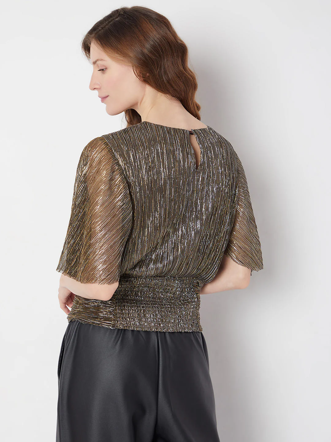 Brown Metallic Lurex Top - Image 4