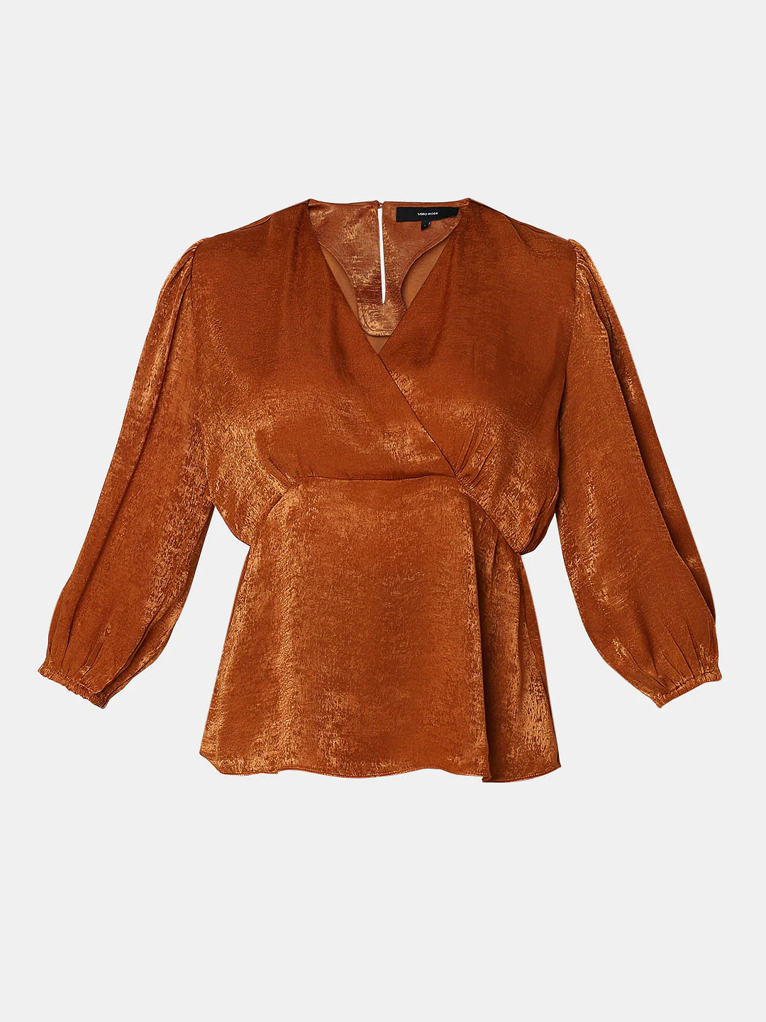 Copper Velvet Satin Wrap Top - Image 7
