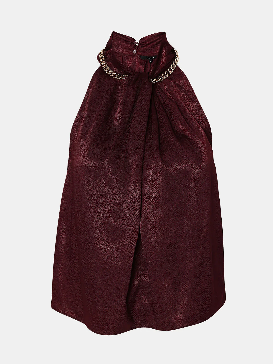 Maroon Satin Halter Neck Top - Image 7
