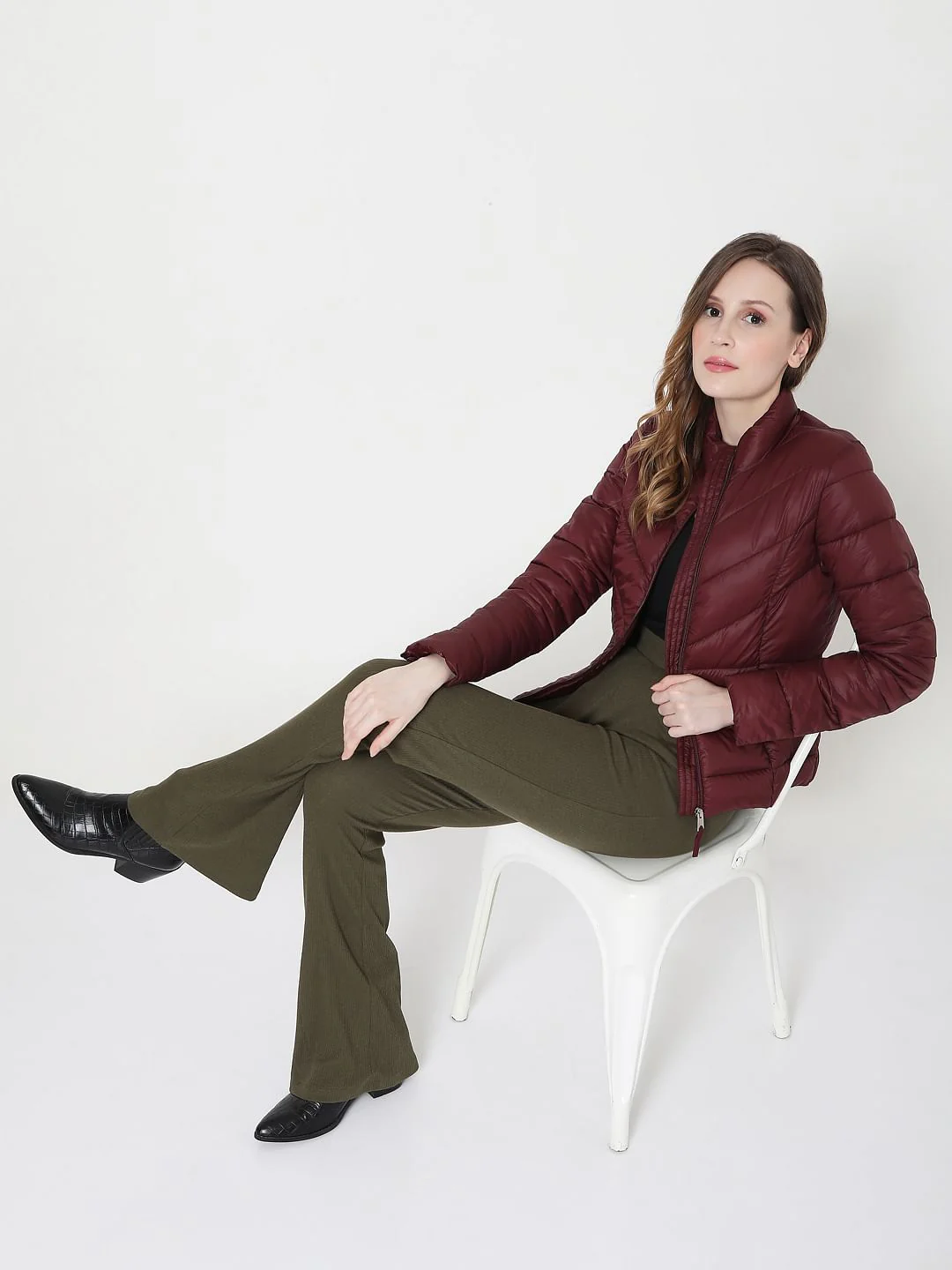 Maroon Puffer Winter Jacket