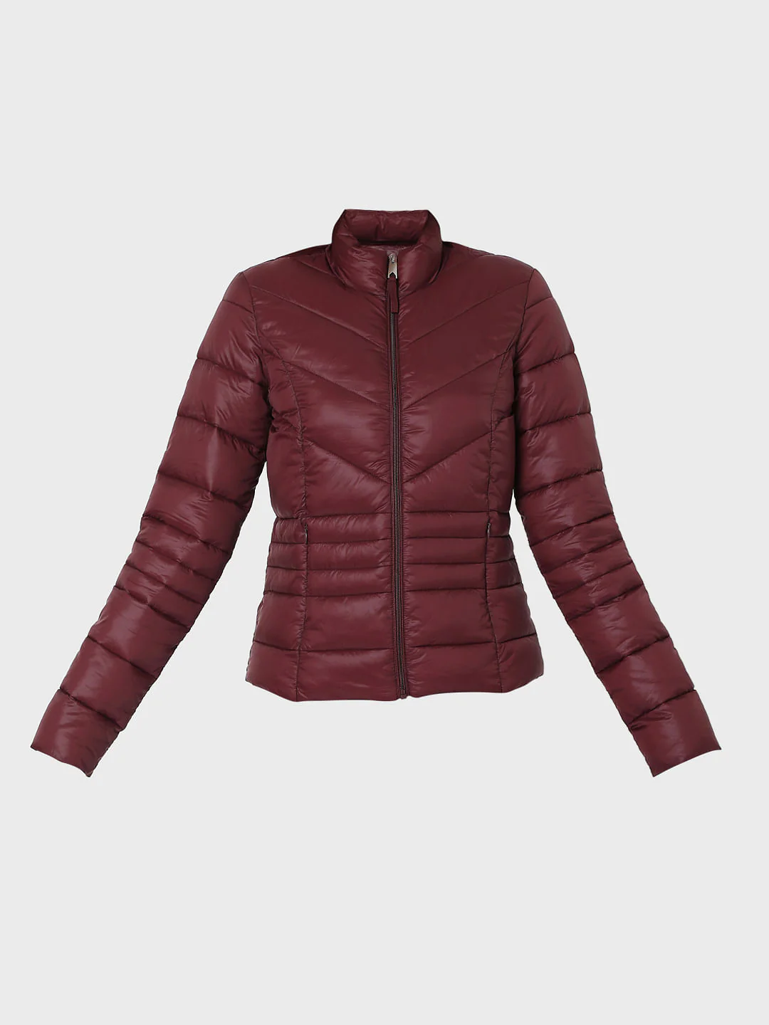 Maroon Puffer Winter Jacket - Image 7