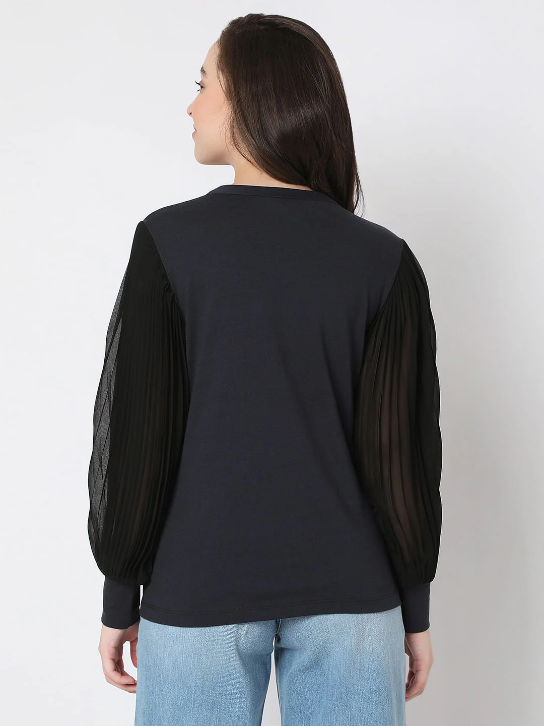 Black Puff Sleeves Top - Image 4