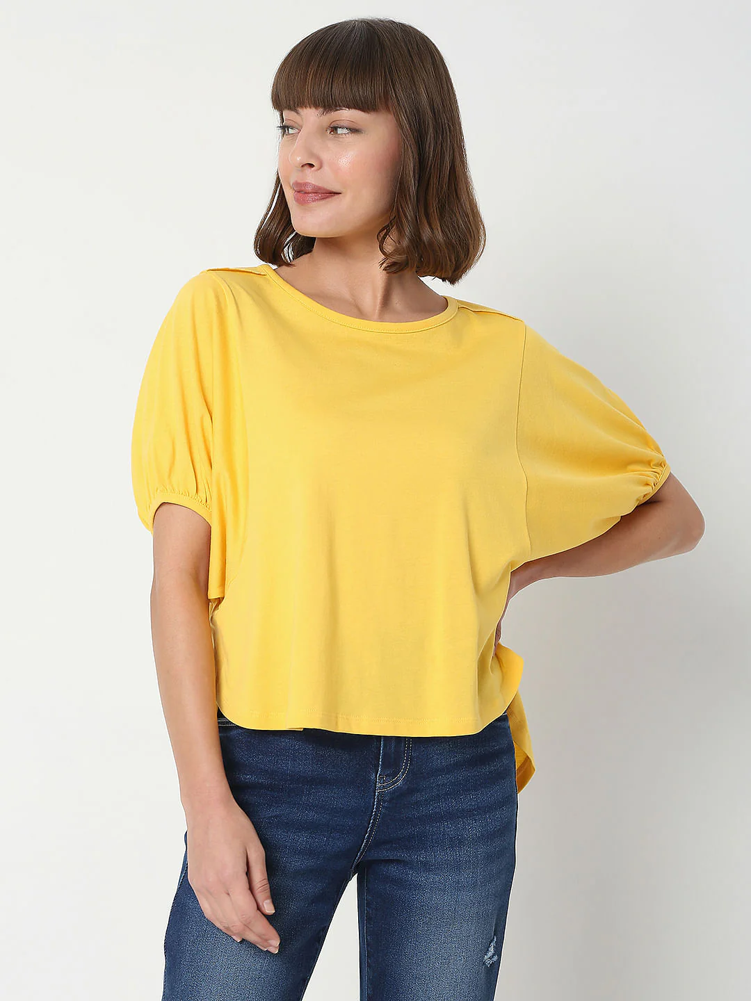 Yellow Puff Sleeves Top - Image 2