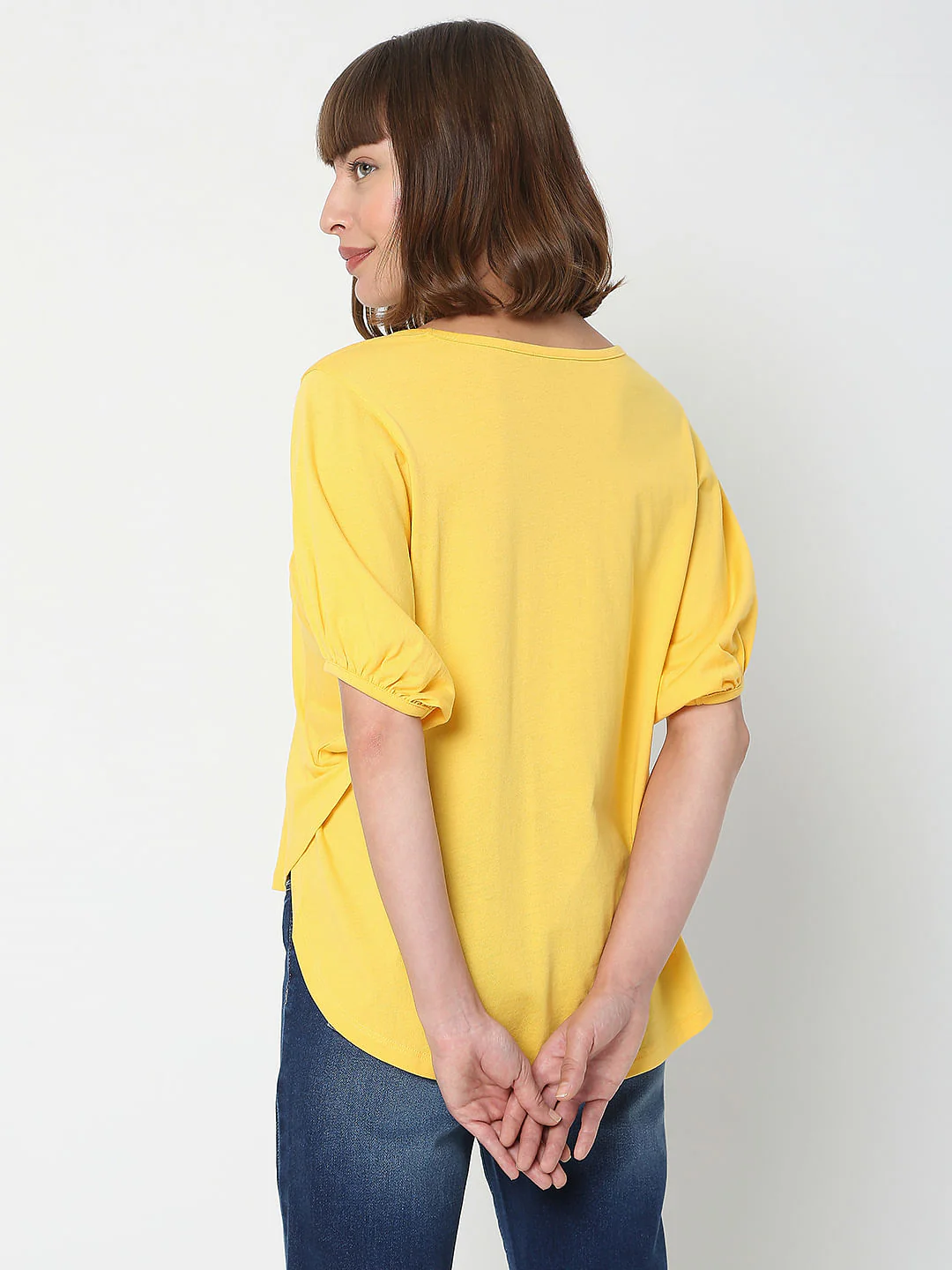 Yellow Puff Sleeves Top - Image 4