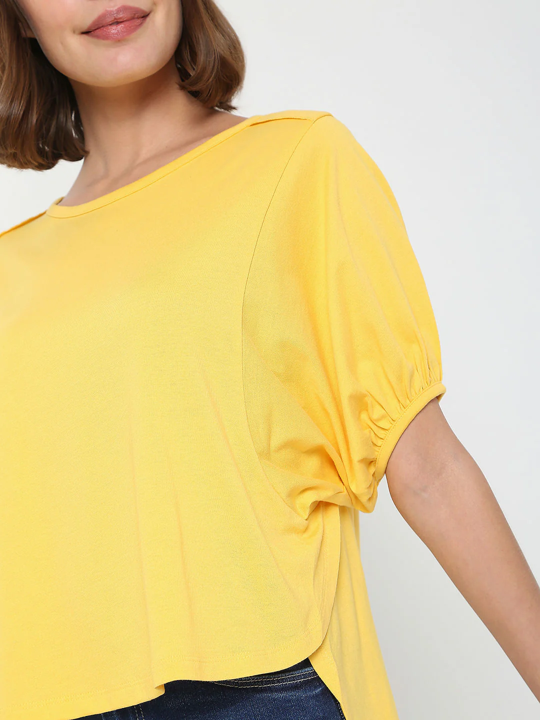 Yellow Puff Sleeves Top - Image 6