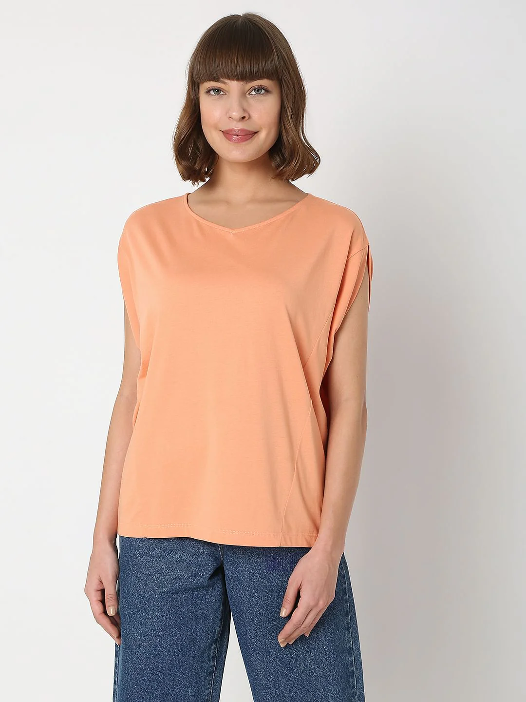 Peach V-Neck Top - Image 2
