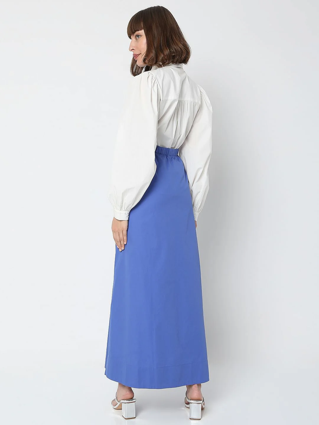 Blue Halter Neck Maxi Dress - Image 4