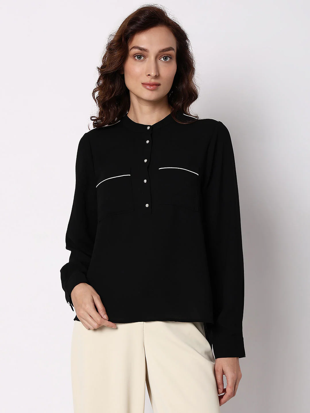 Black Contrast Tipping Top - Image 2