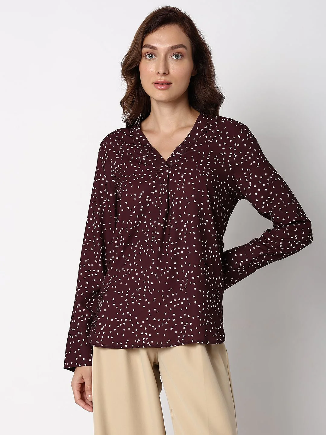 Maroon Polka Dot Top - Image 2