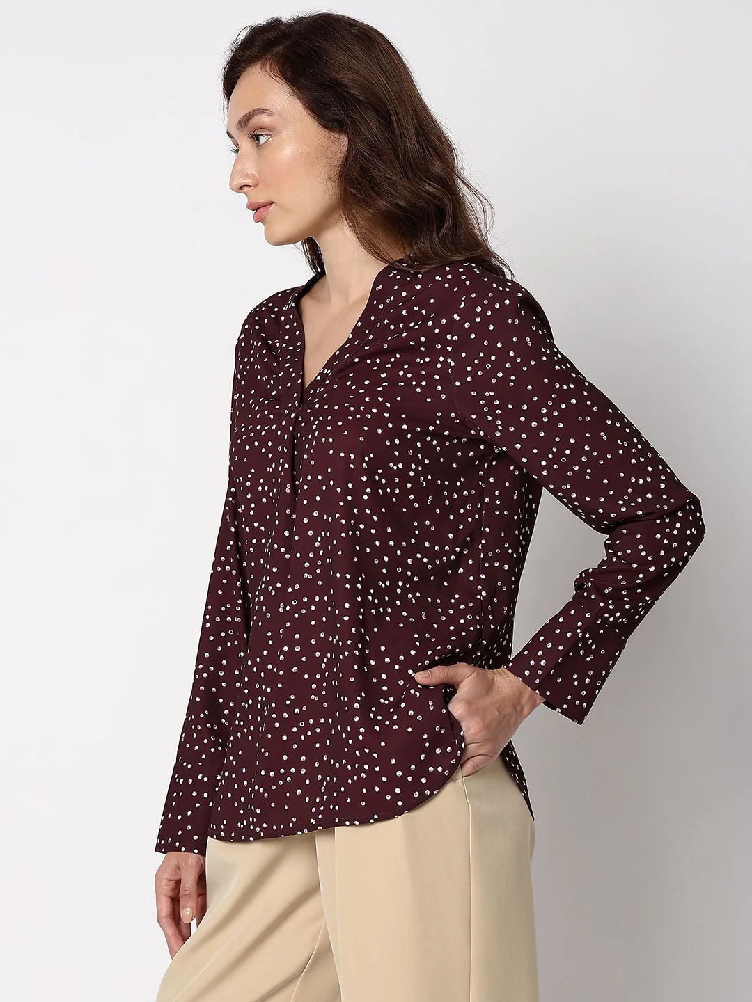 Maroon Polka Dot Top - Image 3