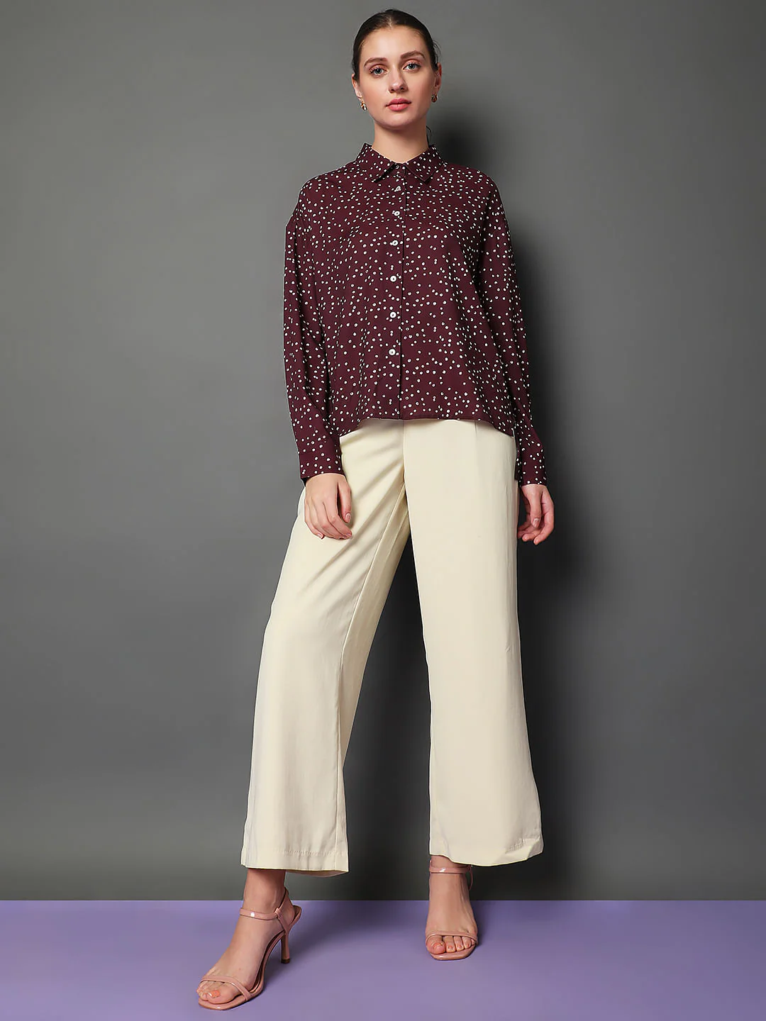 Maroon Polka Dot Top - Image 9