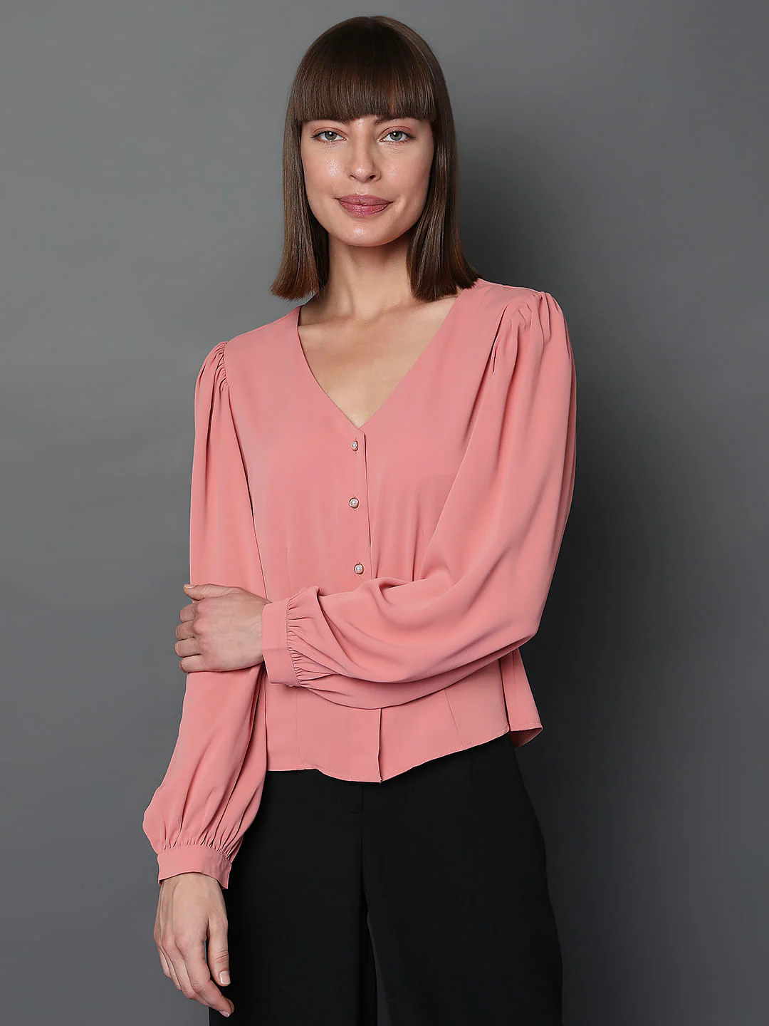 Pink V-Neck Top - Image 2