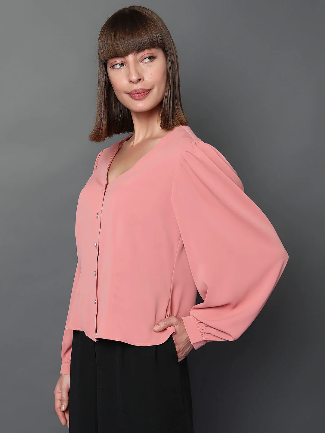 Pink V-Neck Top - Image 3